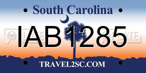 IAB1285 South Carolina License Plate