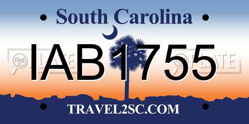 IAB1755 South Carolina License Plate