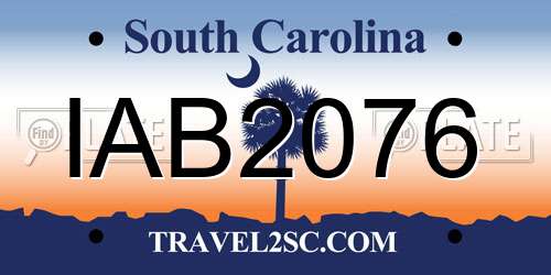 IAB2076 South Carolina License Plate