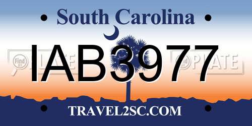IAB3977 South Carolina License Plate