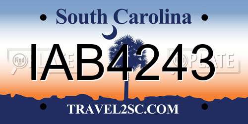 IAB4243 South Carolina License Plate