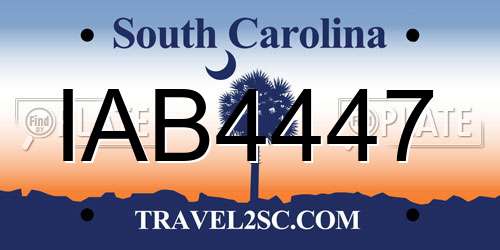 IAB4447 South Carolina License Plate