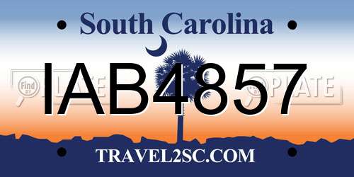 IAB4857 South Carolina License Plate