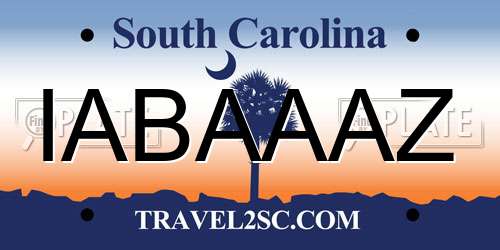 IABAAAZ South Carolina License Plate
