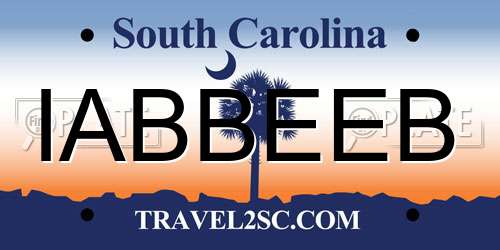IABBEEB South Carolina License Plate
