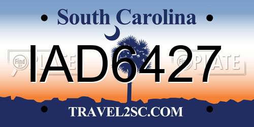 IAD6427 South Carolina License Plate