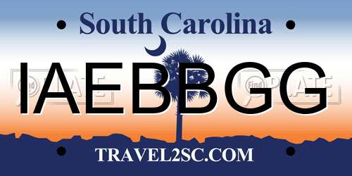 IAEBBGG South Carolina License Plate