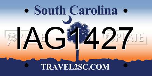 IAG1427 South Carolina License Plate