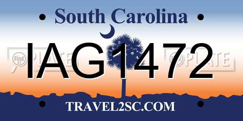 IAG1472 South Carolina License Plate