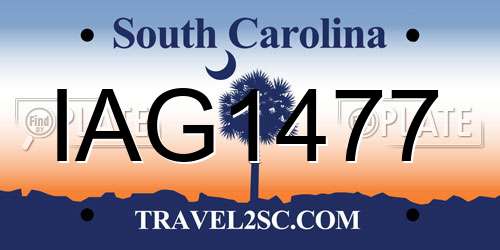IAG1477 South Carolina License Plate