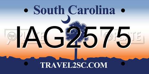 IAG2575 South Carolina License Plate