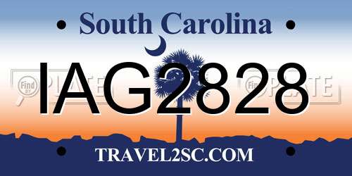 IAG2828 South Carolina License Plate