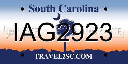 IAG2923 South Carolina License Plate