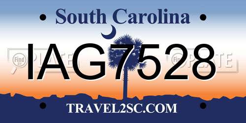 IAG7528 South Carolina License Plate