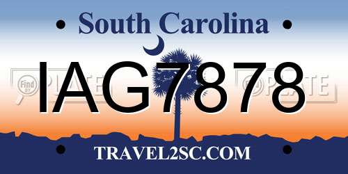 IAG7878 South Carolina License Plate