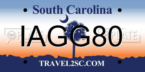 IAGG80 South Carolina License Plate