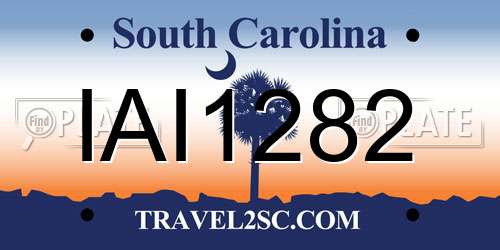 IAI1282 South Carolina License Plate