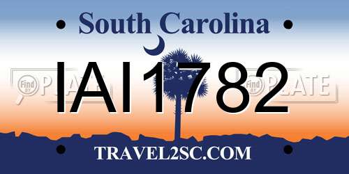 IAI1782 South Carolina License Plate