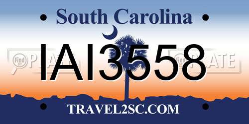 IAI3558 South Carolina License Plate