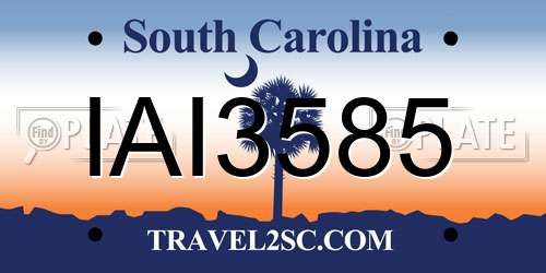 IAI3585 South Carolina License Plate