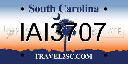 IAI3707 South Carolina License Plate