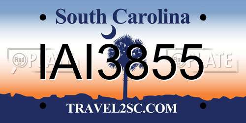 IAI3855 South Carolina License Plate