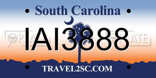 IAI3888 South Carolina License Plate