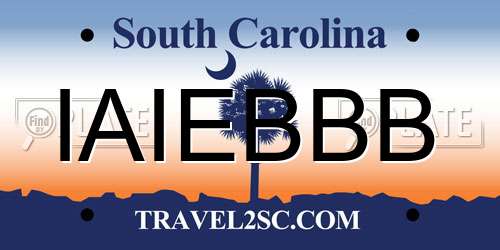 IAIEBBB South Carolina License Plate