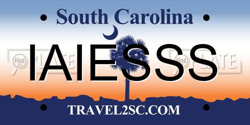 IAIESSS South Carolina License Plate
