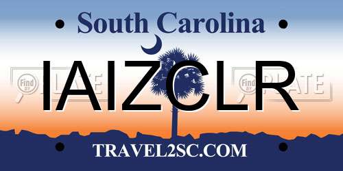 IAIZCLR South Carolina License Plate