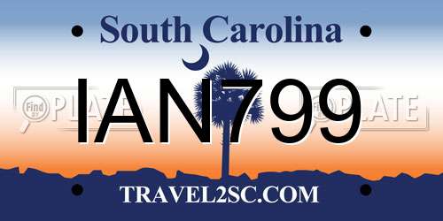 IAN799 South Carolina License Plate