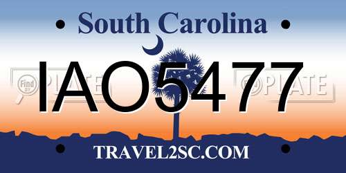 IAO5477 South Carolina License Plate