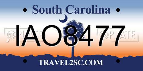 IAO8477 South Carolina License Plate