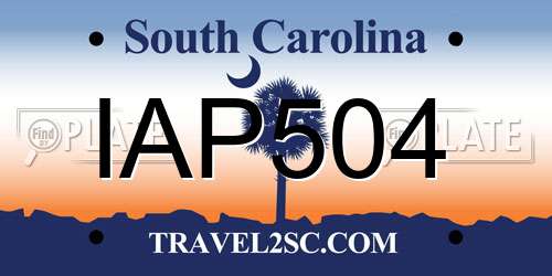 IAP504 South Carolina License Plate