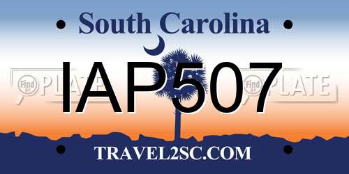 IAP507 South Carolina License Plate