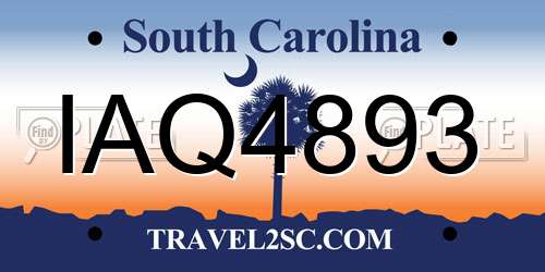IAQ4893 South Carolina License Plate