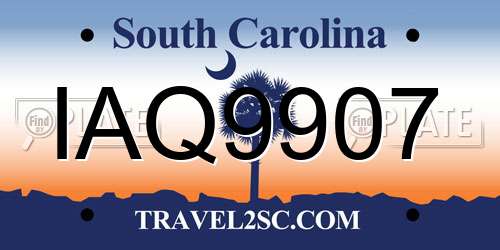 IAQ9907 South Carolina License Plate