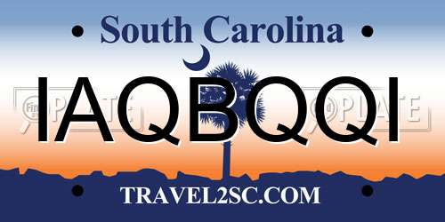 IAQBQQI South Carolina License Plate
