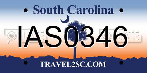 IAS0346 South Carolina License Plate