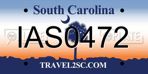 IAS0472 South Carolina License Plate