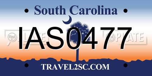 IAS0477 South Carolina License Plate
