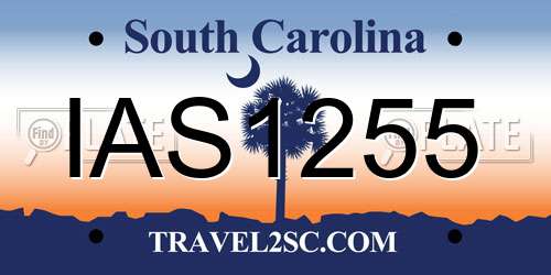 IAS1255 South Carolina License Plate