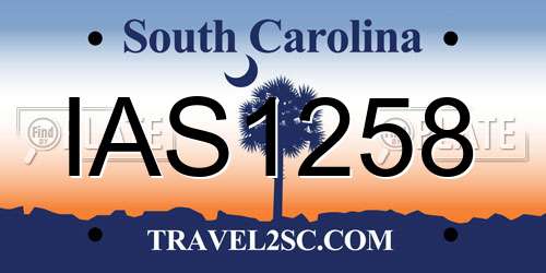 IAS1258 South Carolina License Plate