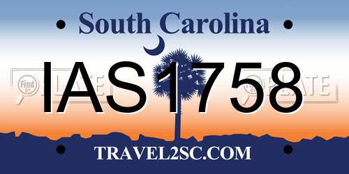 IAS1758 South Carolina License Plate