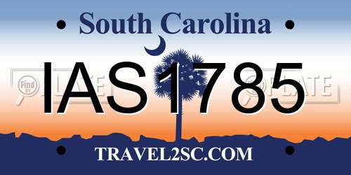 IAS1785 South Carolina License Plate