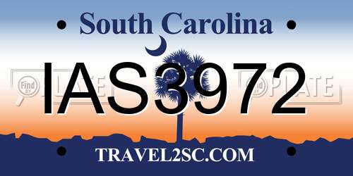 IAS3972 South Carolina License Plate