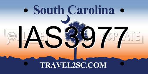 IAS3977 South Carolina License Plate