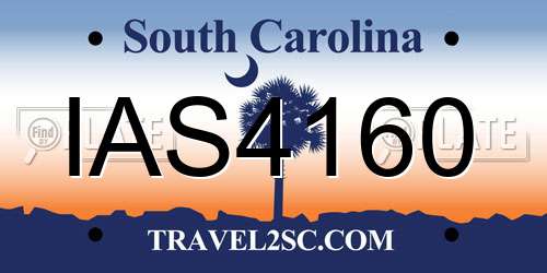 IAS4160 South Carolina License Plate