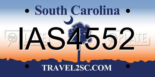 IAS4552 South Carolina License Plate