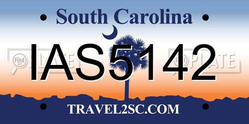 IAS5142 South Carolina License Plate